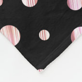 ブラックモノグラム名前をカスタムする水玉模様幾何学的Ci フリースブランケット (角)