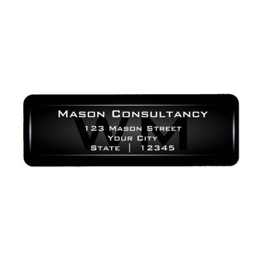 ブラックモノグラム差出人住所ラベル ラベル (正面)