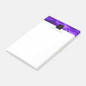 ブラックモノグラム抽象芸術ゲードダークパープルアゲート ポストイット (アングル)