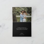 ブラックモノグラム結婚の折り畳みサンキューカード サンキューカード (内部)