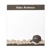 ブラックモノグラム野球帽メモ帳 ノートパッド (正面)