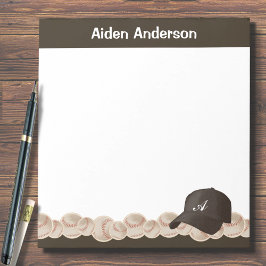 ブラックモノグラム野球帽メモ帳 ノートパッド