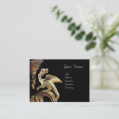 ブラックモノグラム金ゴールドメタリックの金龍 名刺 (スタンド正面)