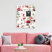 ブラックモノグラム19写真フォトコラージュ キャンバスプリント (インサイチュ (リビング))