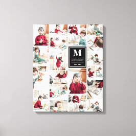 ブラックモノグラム19写真フォトコラージュ キャンバスプリント