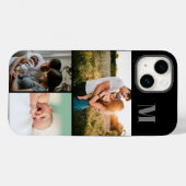 ブラックモノグラム3フォトコラージュ Case-Mate iPhoneケース (裏面 (横))