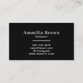 ブラックモノグラム | エレガントカスタムミニマル業務 名刺 (裏面)