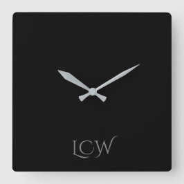 ブラックモノグラム スクエア壁時計