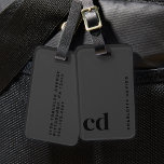ブラックモノグラム ラゲッジタグ<br><div class="desc">ブラックモダンモノグラムプロフェッショナルラゲッジタグは、今日のカスタムプロフェッショナルに最適なラゲッジタグである。これらのパーソナライズされた荷物タグは、ボーイフレンドとギフトのための思いやりのあるバースデーギフトをユニーク作る男性へ。彼らはまた、ボーイフレンドのためのクリスマスギフトとして理想的であり、ボーイフレンドのアイディアのために優れたクリスマスギフトを提供する。ボーイフレンド用お洒落のギフトボックスにパッケージされ、この荷物タグはgroomsmenのギフトにスタイリッシュ追加として機能し、任意のgroomsmen提案ボックスのアイディアを補完する。これはグルマンの提案のための洗練された選択であり、オフィスのデコエレガントアとして倍加され男性へ、洗練されたtouchでメンズオフィスのデコを強化する。オフィスや男らしオフィスのデコールプロフェッショナルの人に最適な、このラベルは機能とスタイルを兼ね備えている。</div>
