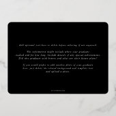 ブラックモノグラム+ローレル卒業発表 箔招待状 (裏面)