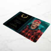 ブラックモノグラム+ローレル卒業発表 箔招待状 (回転した状態)