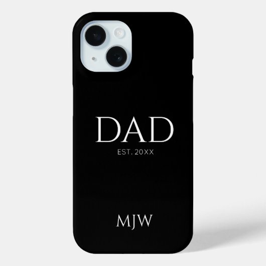 ブラックモノグラム Dad Established Case-Mate iPhoneケース (裏面)