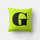 ブラックモノグラモダンム |ネオンライム黄 クッション (正面)