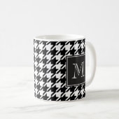 ブラックモノグラ千鳥格子のム コーヒーマグカップ (正面右)