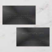 ブラックモノトーンメタリックブラッシュアルミニウムルック3 名刺 (正面/裏面)