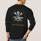 ブラックモバイルメカニック自動車修理サービス Tシャツ (裏面)