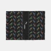 ブラックモパーソナライズされたートサイクルの名前 フリースブランケット (正面(横))