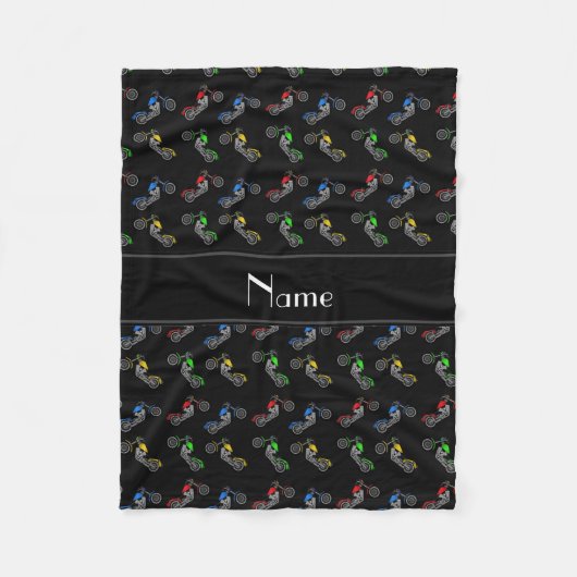 ブラックモパーソナライズされたートサイクルの名前 フリースブランケット (正面)