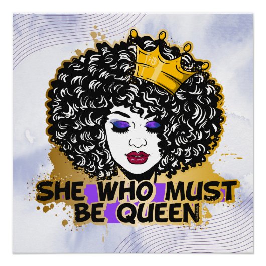 ブラックモムミーアフリカンアメリカン・メラニン・シスタクイーン ポスター (正面)