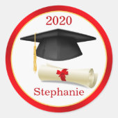 ブラックモルタル、卒業証書あなたの名前の卒業証書 ラウンドシール (正面)