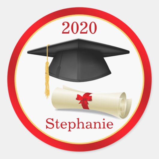 ブラックモルタル、卒業証書あなたの名前の卒業証書 ラウンドシール (正面)