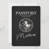 ブラックモルディブパスポート結婚式招待状 招待状 (裏面)