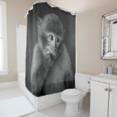 ブラックモンキーの浅焦点撮影 シャワーカーテン (インサイチュ)