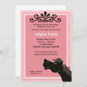 ブラックモーガンホースガール5x7ベビーシャワー招待状 招待状 (正面/裏面)