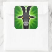 ブラックヤギのステッカー スクエアシール (バッグ)