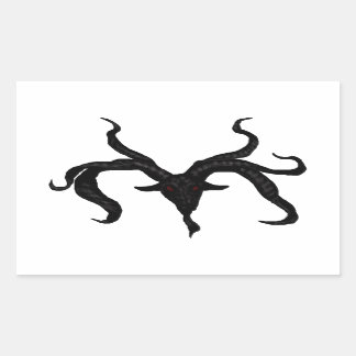 ブラックヤギ悪魔シール 長方形シール