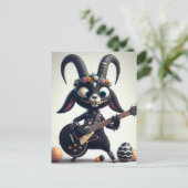 ブラックヤギ遊ズギターハッピーイースター ポストカード (スタンド正面)