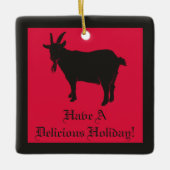 ブラックヤギ黒フィリップデリシャス セラミックオーナメント (正面)