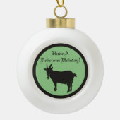 ブラックヤギ黒フィリップデリシャス セラミックボールオーナメント (正面)