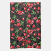 ブラックユダヤ人ロシュ・ハシャナ星のザクロ キッチンタオル (縦)