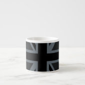ブラックユニオンジャックフラッグデザインデコール エスプレッソカップ (正面)
