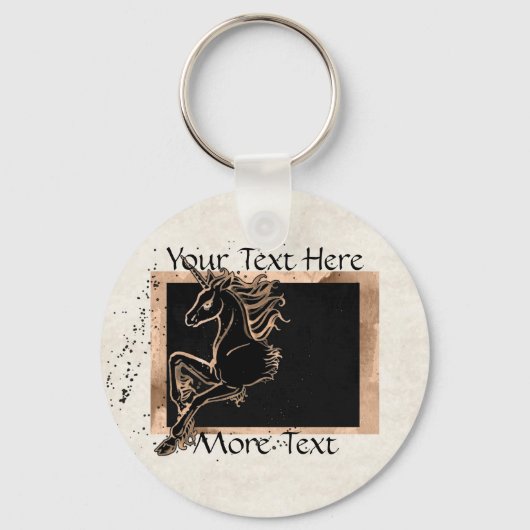 ブラックユニコーンキーチェーン キーホルダー (正面)