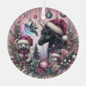 ブラックユニコーンクリスマスオーナメント一種 ガラスオーナメント (裏面)