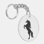 ブラックユニコーンシルエットキーチェーン キーホルダー (正面左)