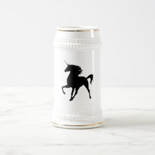 ブラックユニコーンシルエットシュタイン ビールジョッキ