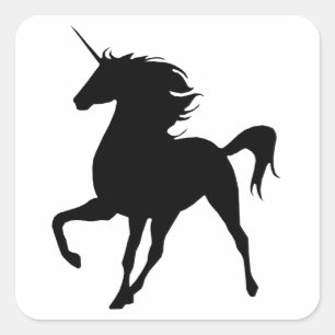 ブラックユニコーンシルエットシール スクエアシール