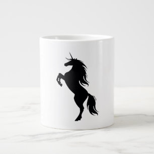 ブラックユニコーンシルエットマグ ジャンボコーヒーマグカップ