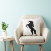 ブラックユニコーンシルエット装飾用クッション クッション (椅子)