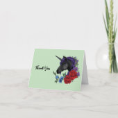 ブラックユニコーンパープルレッドセージの花 サンキューカード (正面)