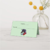 ブラックユニコーンパープルレッドセージの花 プレイスカード (裏面)