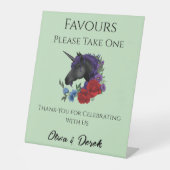 ブラックユニコーンパープルレッドセージの花 台座サイン (正面)