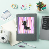 ブラックユニコーンピンクの耳 シール (iPadカバー)