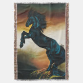 ブラックユニコーンファンタジーダンス スローブランケット (正面縦)