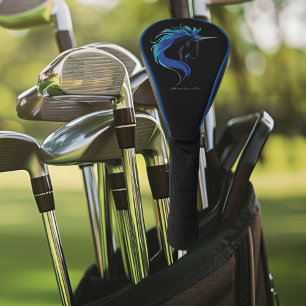 ブラックユニコーンブルーシルバー ゴルフヘッドカバー