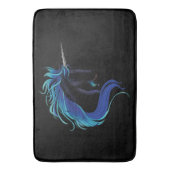 ブラックユニコーンブルーシルバー バスマット (正面縦)