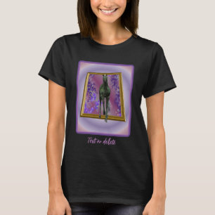 ブラックユニコーンホースパーソナライズされたファンタジー Tシャツ